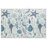 Sea shells on  off white fabric