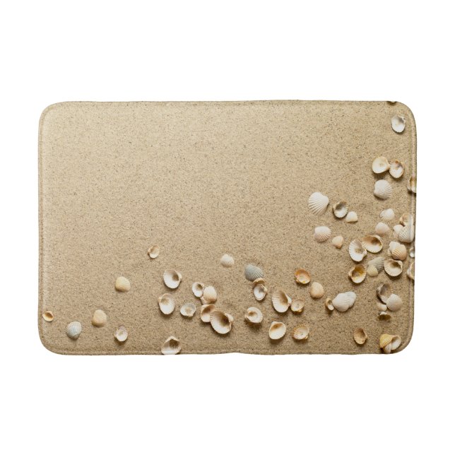 Sea Shells On Sand Bathroom Mat (Front)
