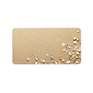 Sea Shells On Sand Label