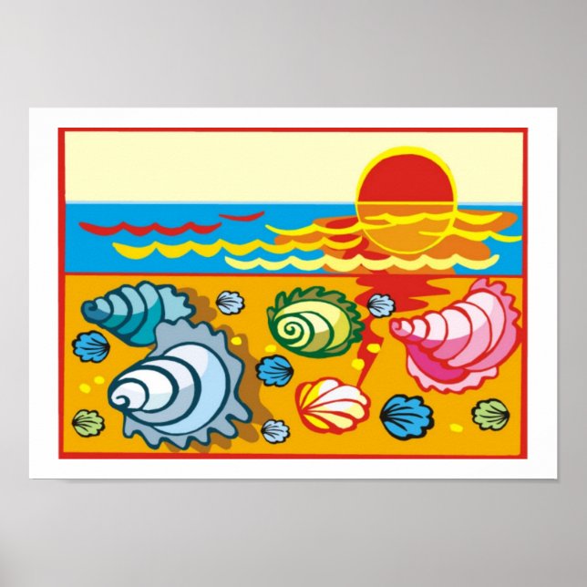Sea Shells on the Beach Poster (Front)