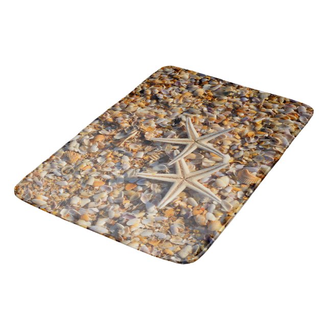 Sea shells on the shore bath mat (Angled)