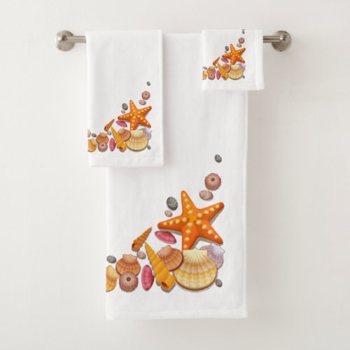 Sea Shells   Original  Bath Towel Set