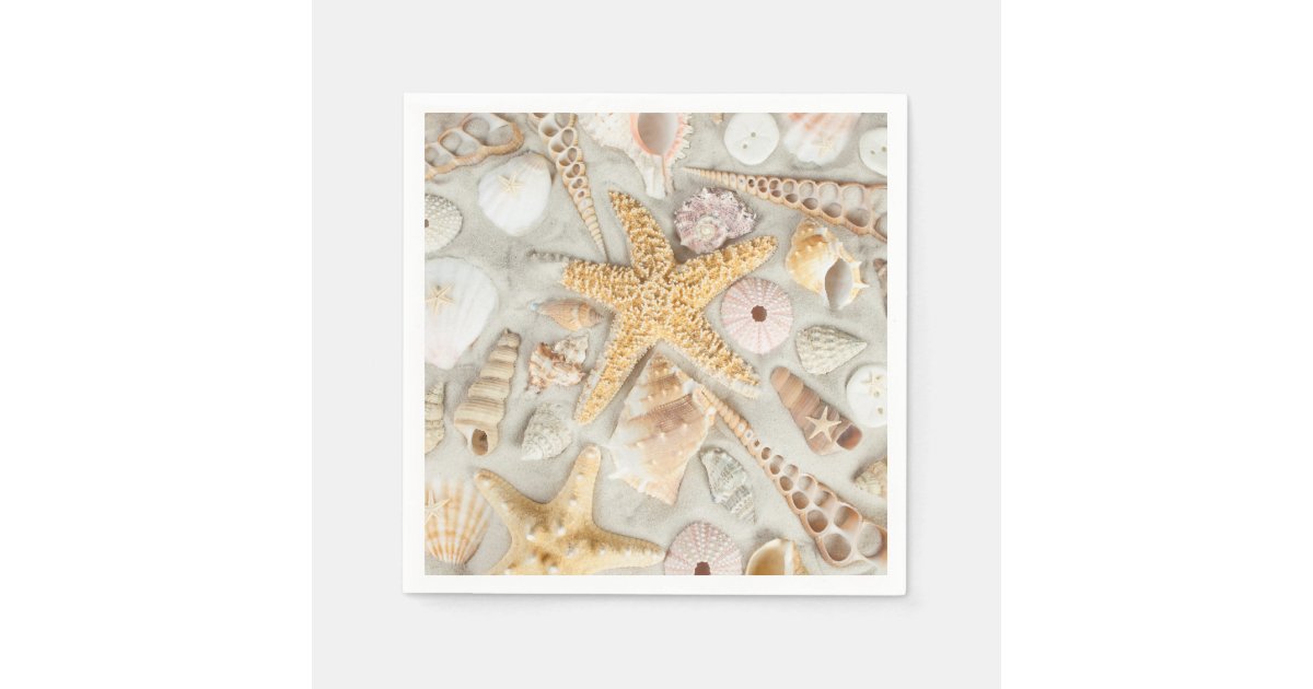 Sea Shells Paper Napkins | Zazzle