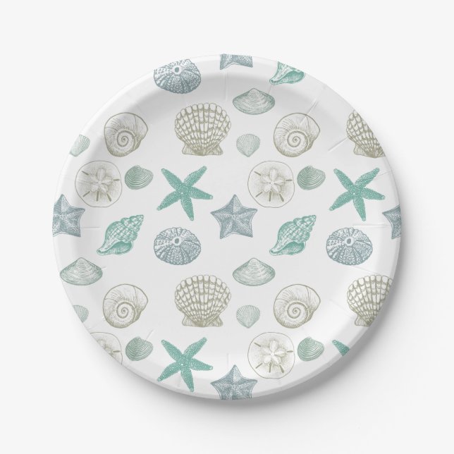 Sea shells paper plates (Front)