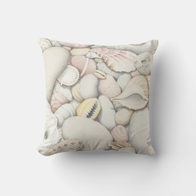 Sea Shells & Pebbles Polyester Cushion (Front)