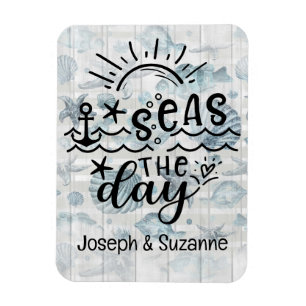 Sea Shells Personalized Seas the Day Cruise Magnet