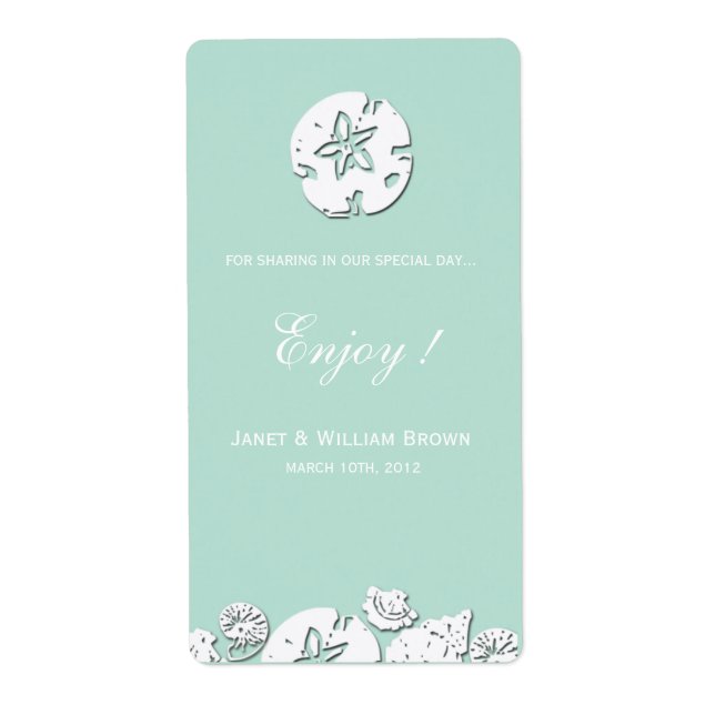 Sea Shells - Personalized Wine Labels (Front)