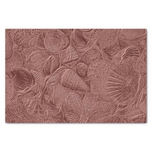 Sea Shells Rose Gold Ocean Beach Elegant Decoupage Tissue Paper