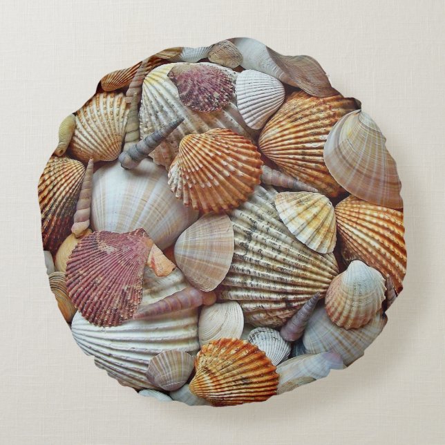 Sea Shells Round Pillow (Back)