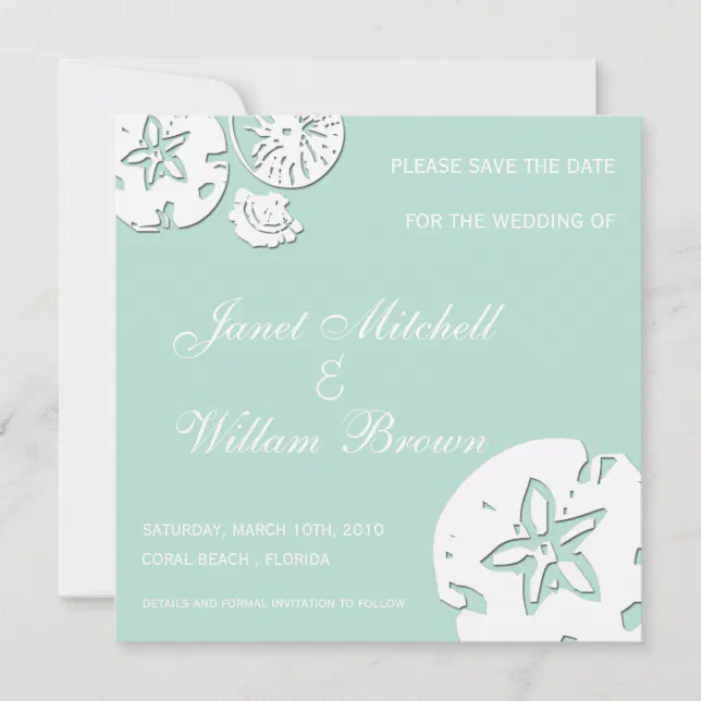 Sea Shells - save the date cards | Zazzle