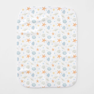 Sea Shells & Starfish Baby Burp Cloth