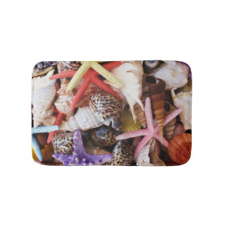 Sea Shells Starfish Colorful Shell Bath Mat
