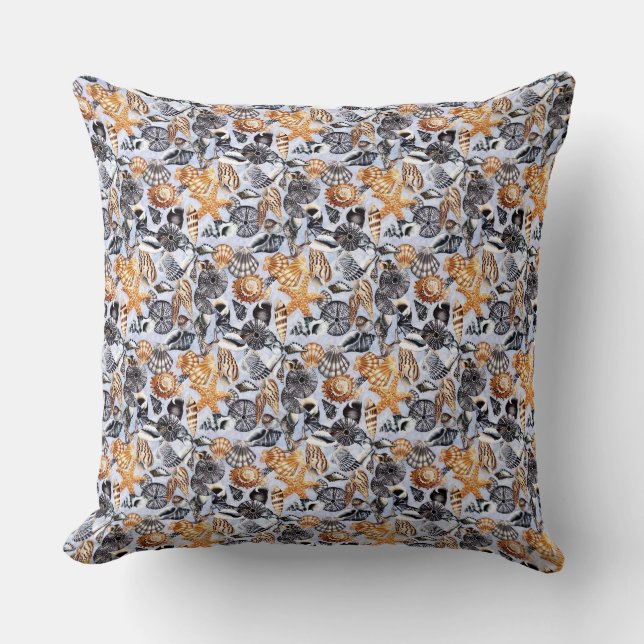 Sea Shells Throw Pillow (Front)
