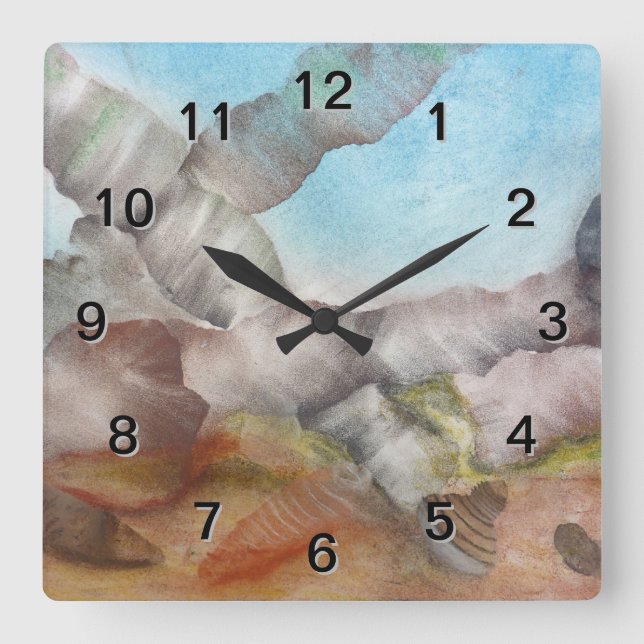 Sea Shells Underwater. Square Wall Clock (Front)