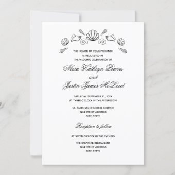 Sea Shells - Wedding Invitation | Zazzle