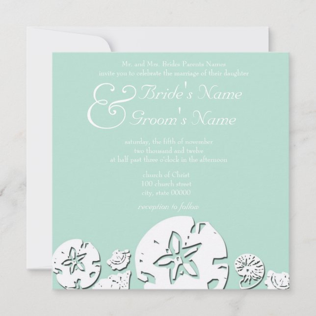 Sea Shells -Wedding Invitations (Front)