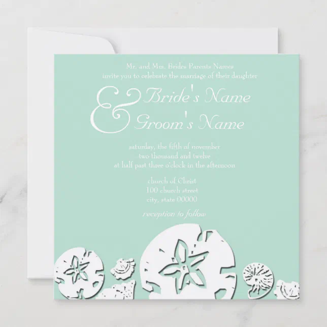 Sea Shells -Wedding Invitations | Zazzle