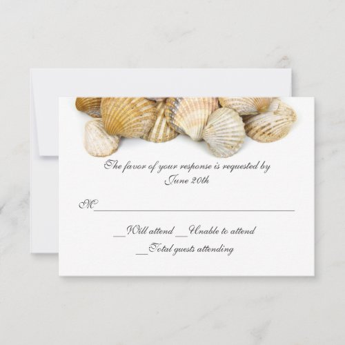 Sea Shells Wedding RSVP Card