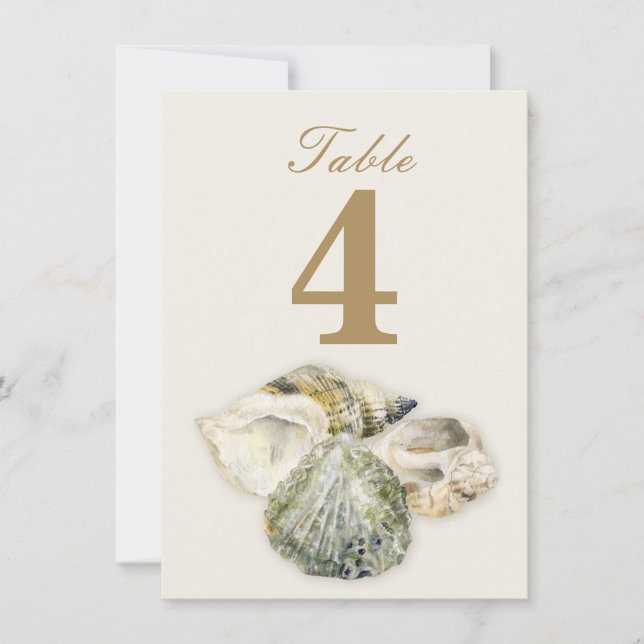 Sea shells wedding table numbers (Front)