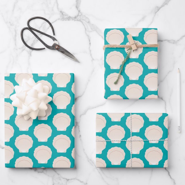 Sea Shells Wrapping Paper Sheets (Front)