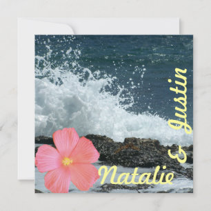 Sea Shore and Hibiscus Tropical Save the Date