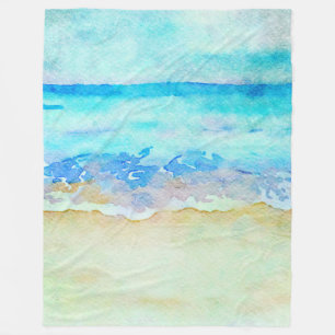 *~* Sea Shore AR7 Beach Nautical Waves Surf Beach Fleece Blanket