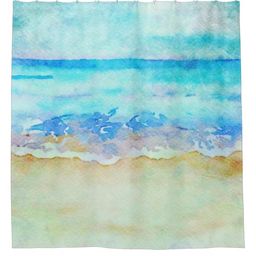  Sea Shore AR7 Beach Nautical Waves Surf Beach Shower Curtain