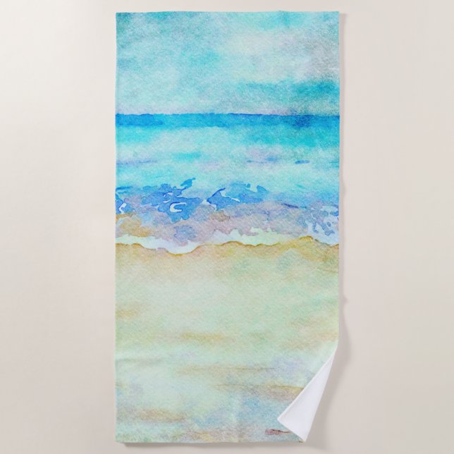 *~* Sea Shore AR7 Beach Nautical Waves Surf Beach  Towel (Front)