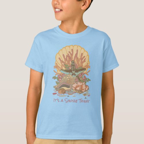 Sea Shore Beach Vibe Coral and Tan T_Shirt