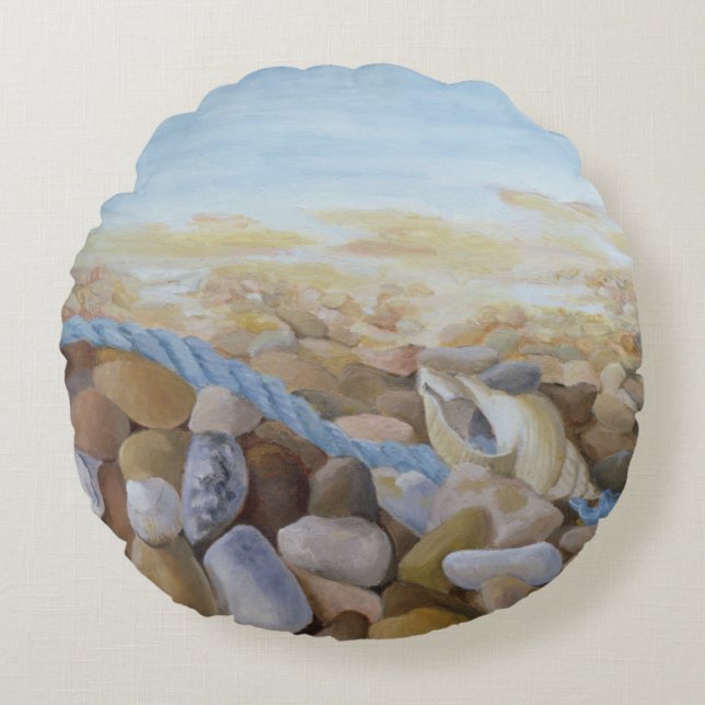 Sea Shore Round Pillow (Front)