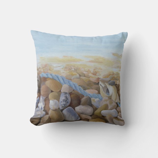 Sea Shore Throw Pillow (Front)