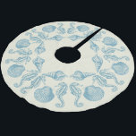 Sea Side Shells Beach Christmas Warm White Brushed Polyester Tree Skirt<br><div class="desc">Complete your seaside or beach holiday scene with your own custom tree skirt.  Ocean themed design features sea horses and shells in an attractive pattern.  Change the warm white background color to fit your own color theme.</div>