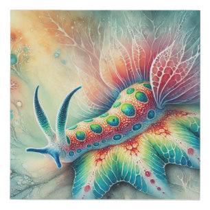 Sea slug 081024AREF129 - Watercolor Faux Canvas Print