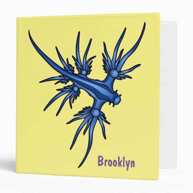 Sea slug blue dragon illustration 3 ring binder (Front/Inside)