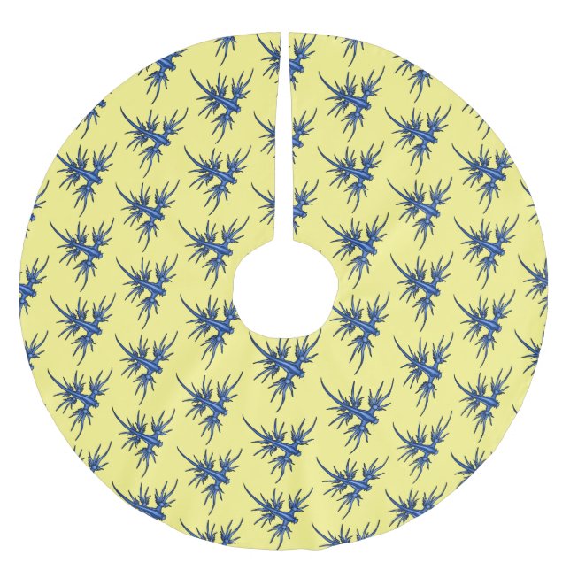 Sea slug blue dragon illustration brushed polyester tree skirt (Front)