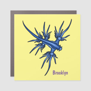 Sea slug blue dragon illustration car magnet