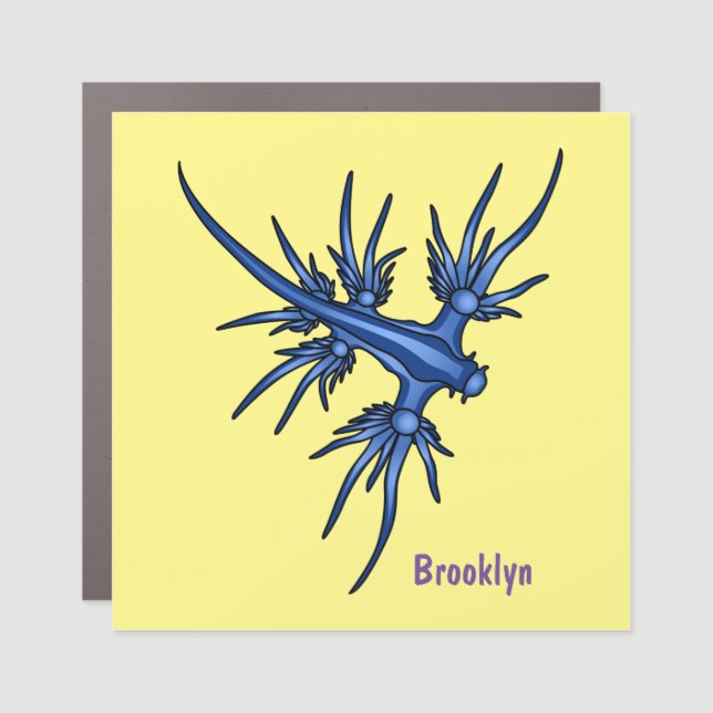 Sea slug blue dragon illustration car magnet (Front)
