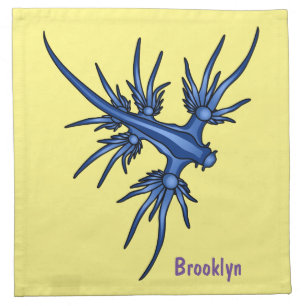 Sea slug blue dragon illustration cloth napkin
