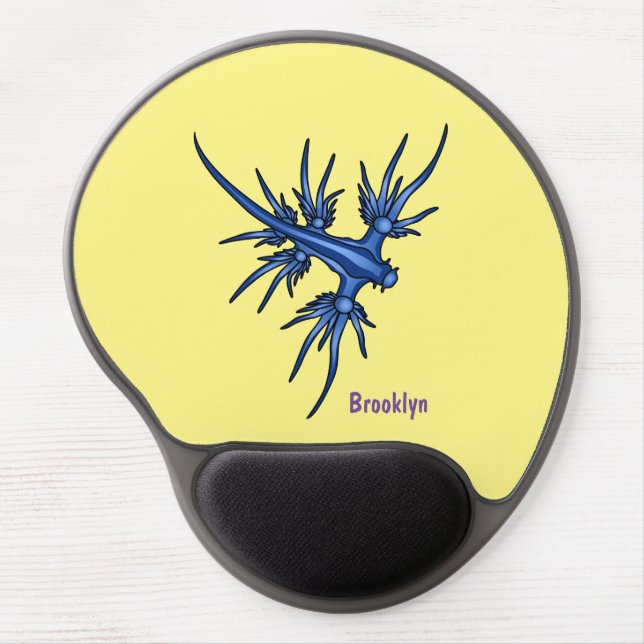 Sea slug blue dragon illustration gel mouse pad (Front)