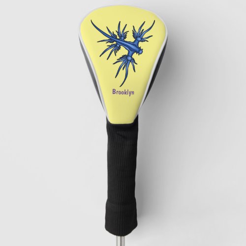 Sea slug blue dragon illustration golf head cover