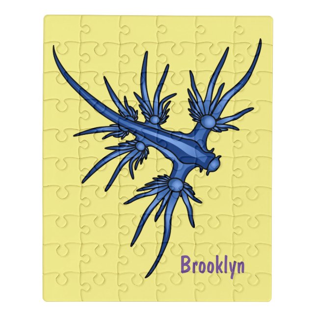 Sea slug blue dragon illustration jigsaw puzzle (Puzzle Vertical)