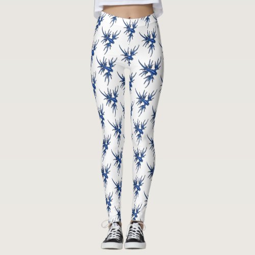 Sea slug blue dragon illustration leggings