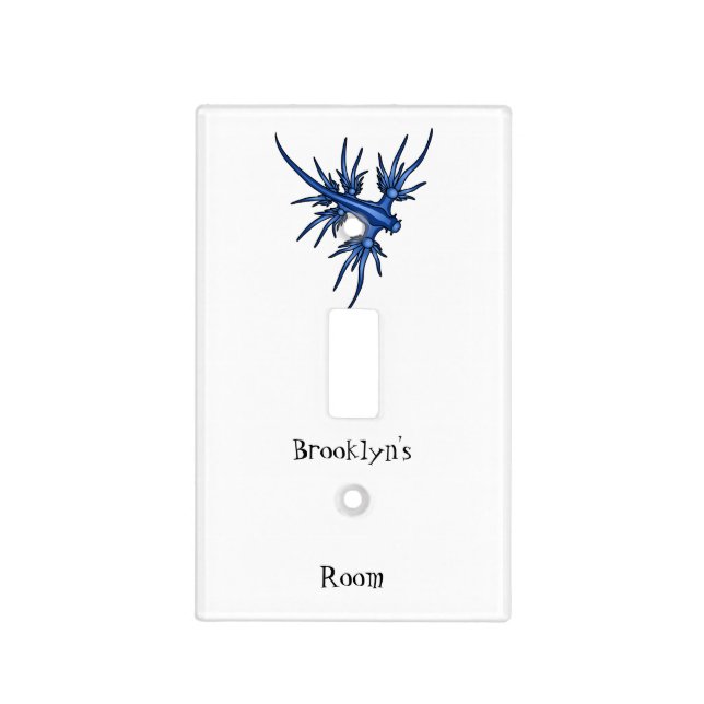 Sea slug blue dragon illustration light switch cover (Front)
