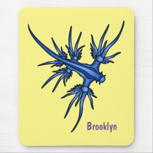 Sea slug blue dragon illustration mouse pad
