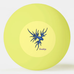 Sea slug blue dragon illustration ping pong ball