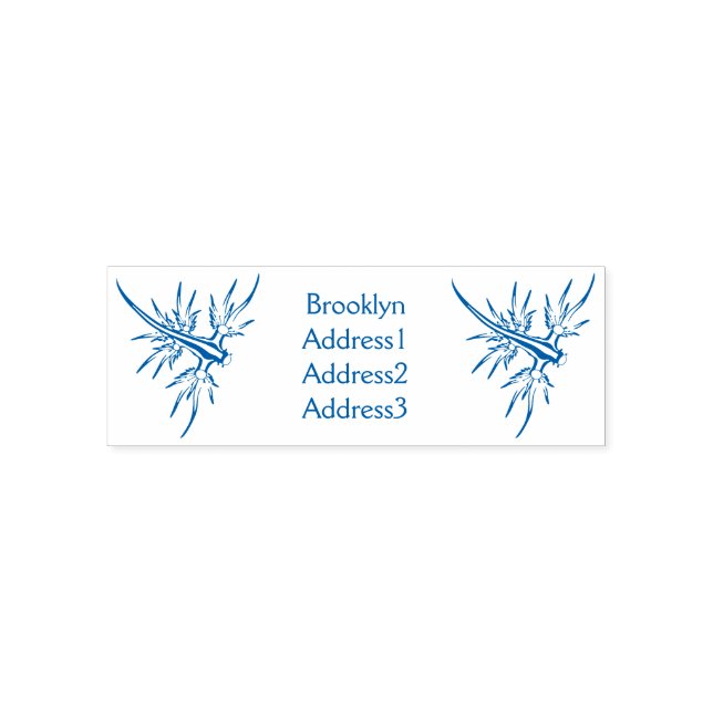 Sea slug blue dragon illustration self-inking stamp (Design)