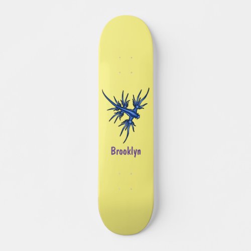 Sea slug blue dragon illustration skateboard