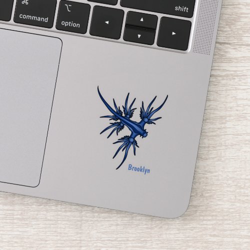 Sea slug blue dragon illustration sticker