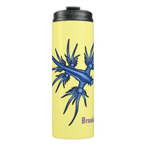 Sea slug blue dragon illustration thermal tumbler