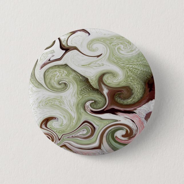 Sea Sponges Shells Seafoam Green Pink White Balls Pinback Button (Front)